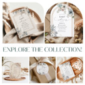 Invitation Boho Fleurs Floral Fleur sauvage Baby shower rusti