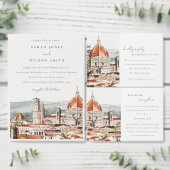 Rafraîchisseur Pour Canette Chic Florence Cathédrale Italie Aquarelle Mariage (Personnalisez la collection de ce créateur indépendant.)