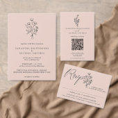 Livre D'or Bouquet botanique rose pâle (Personnalisez la collection de ce créateur indépendant. )