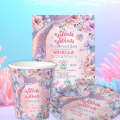 Invitation Flower Glitter Mermaid Tail 8th Birthday 