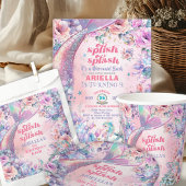 Flower Glitter Mermaid Tail 9th Birthday  Kaart