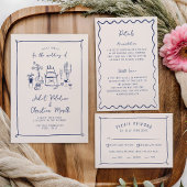 Invitation Mariage manuscrit simple Whimsical Doodame