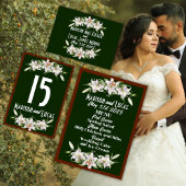 Carte De Remerciements Blanc sur le Mariage profond vert Calla Lilies