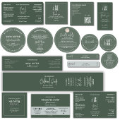 Carte De Visite Carré Logo de code Qr arqué moderne vert forêt