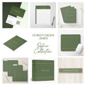 Carnet Forest Green Linen Texture Image Gold frame