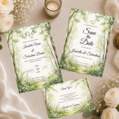 Cartons Réponse Mariage sur le chemin forestier