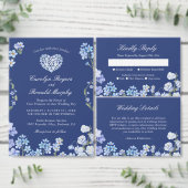 Carte De Placement Oubliez-moi non Floral Royal Blue Mariage Table (Personnalisez la collection de ce créateur indépendant.)