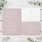 Menu Mariage Élégant Musc Rose Blanc Monogramme (Personnalisez la collection de ce créateur indépendant.)
