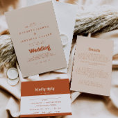 Menu Mariage en terre cuite simple et formel
