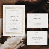Modern Classic Formal Golden Lys Ivory Wedding Menu