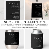 Serviette En Papier Quarante Noir et Blanc 40e fête d'anniversaire