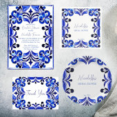 Serviette En Papier Français Blue Méditerranée tuiles nuptiale douche