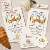 Invitation Café Bébé Garçon Fille de la Fête de Naissance Par