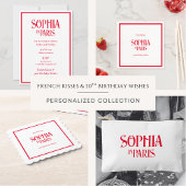 Serviette En Papier French Kisses & 30th Birthday Wishes Paris Party