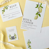 Invitation Fresh Citrus Painted Lemons Mediterranean