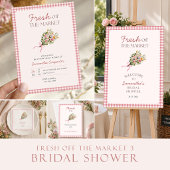 Net van de markt roze gingham bruids+shower