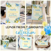 Poster Diplômée Fraîchement Lemon Rayure Bleue