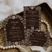 Serviette En Papier Mariage Élégant Brun Rustique 