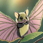 Sticker Carré Fruit chauve-souris