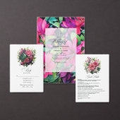 Fuchsia, Emerald Green et Black Floral Mariage (Personnalisez la collection de ce créateur indépendant.)