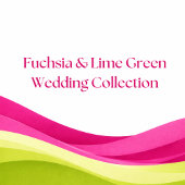 Fuchsia and Lime Green Personalized Wedding Ronde Sticker