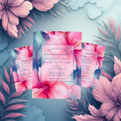 Programme fuchsia hawaïen floral tropical mariage hibiscus
