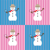 Papier Cadeau Fun et Fancy Pink Snowman Inspecteur