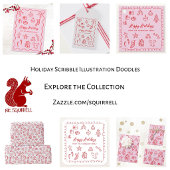 Papier Cadeau Doodle de Vacances Rouge et rose