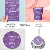 Assiettes En Carton Purple Personnalisée Fille Joyeuse fête d'annivers