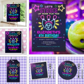 Assiettes En Carton Fun Bowling Neon  Birthday Girl