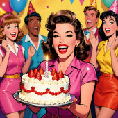 Grand Sac Cadeau Funny Retro Pop Art Birthday Party Surprise