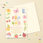 Invitation d'anniversaire 2 ans fille vichy coloré