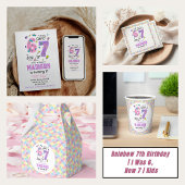 Invitation rainbow 7th Birthday | “I Was 6, Now 7” Party