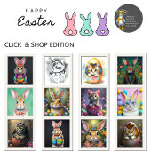 Coques Case-Mate iPhone Chat de Pâques Whimsical avec oreilles lapin