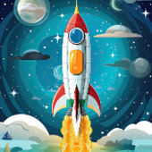 Invitation Galaxy Astronaut Navette spatiale Rocketship Anniv