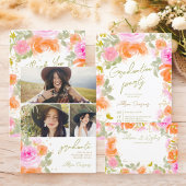 Tuin boho sinaasappel wilde bloemen afstuderen etiket