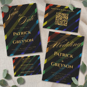 Invitation Gay Men Wedding Elegant Rainbow