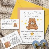 Invitation Baby shower Ours, Thé à bulle, Cu-TEA