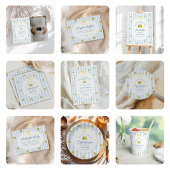 Invitation Douce Mariée Citron Bleu Rayé