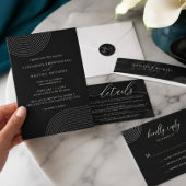 Gobelets En Papier Mariage simple moderne de célébration noir et blan