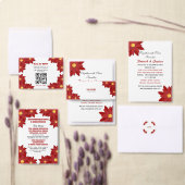 Save The Date Fleur géométrique rouge et or (Personnalisez la collection de ce créateur indépendant.)
