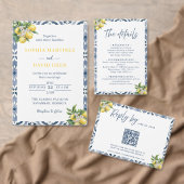 Carte de réponse QR Code pour mariage au citron bl (Personnalisez la collection de ce créateur indépendant. )