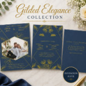 Sticker Carré Mariage Hexagone Élégance Dorée