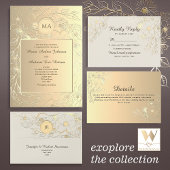 Carte De Placement Mariage d'or Faux moderne