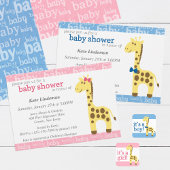 Assiettes En Carton Giraffe en Baby shower bleu Bow pour garçon
