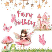 Invitation Filles Fairy Tale Castle Frog Champignons Annivers