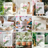Girly Two-Rex Dinosaurus Verjaardag Uitnodiging