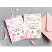 T-shirt Fille Trois Rex Dinosaur Anniversaire