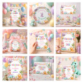 Poster Faveurs de fête d'anniversaire de dinosaure pour f