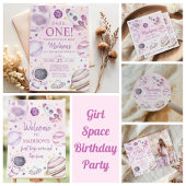 Invitation Houston Nous Avons Un Baby shower Spatial Fille